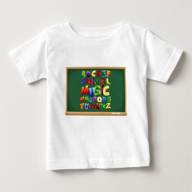 Letras alfabéticas para camisetas de bebês (Frente)