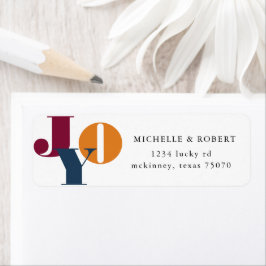 Letras Coloridas Etiqueta de Endereço de Devolução