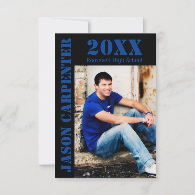 Letras de Estêncil Pretas/Azuis - Anúncio de Forma (Frente)