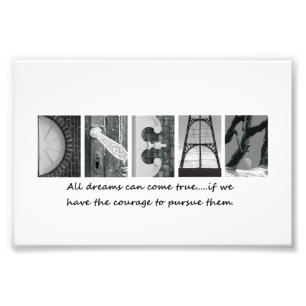 Letras de Fotografia Alfabeto Sonho 4x6