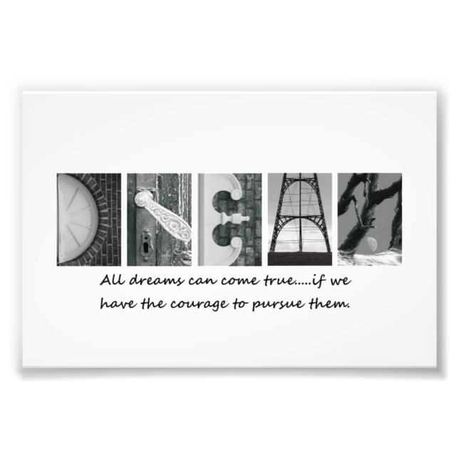 Letras de Fotografia Alfabeto Sonho 4x6 (Frente)