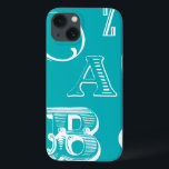Letras Decorativas em Fundo Azul<br><div class="desc">Uma verdadeira sopa alfabética aguarda você quando você compra esta impressão de letras decorativas em um fundo azul. Uma criação do Vision Studio,  isto seria uma adição de excelente ao quarto de uma criança ou à sua sala de jogos. Peça um impressão hoje!</div>