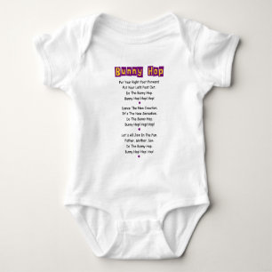 Letras do Bunny Hop  Camiseta de bebê  Bodysuit de