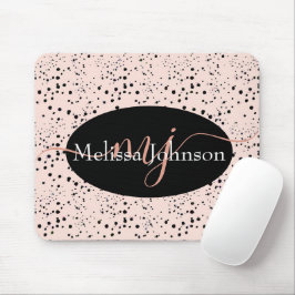 Letras dourado-rosadas elegantes em Mouse Pad pret