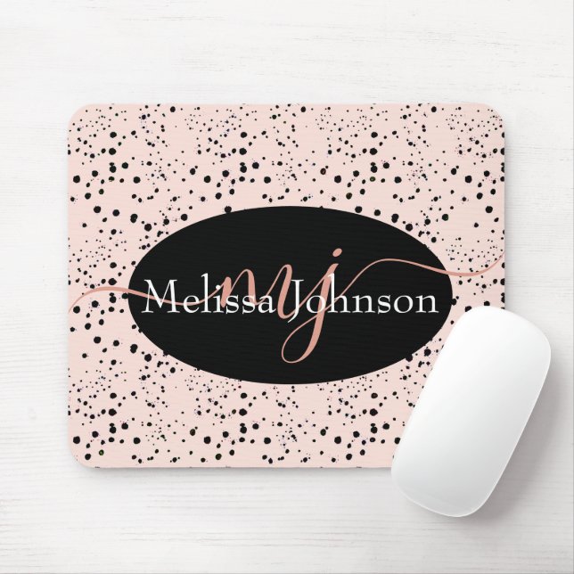 Letras dourado-rosadas elegantes em Mouse Pad pret (Com mouse)