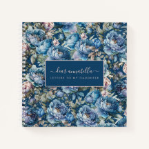 Letras florais de pénia azul para a minha filha.