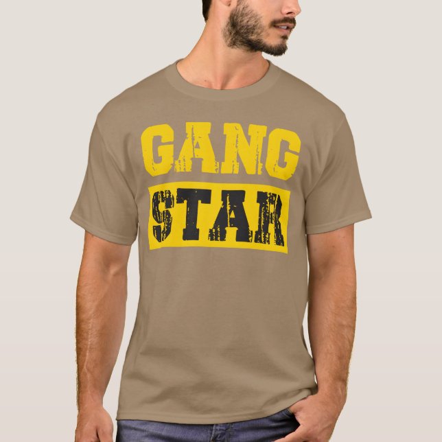 Letras GANG STAR impressas em camisetas rapper vin (Frente)