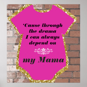 Letras Hip Hop de 90 Poster rosa e Dourado