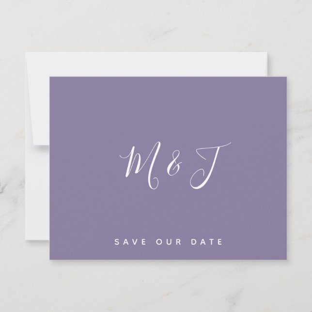 Letras Iniciais Casamento Lavanda Salve a Data (Frente)