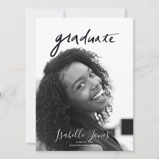 Letras Manuscritas Graduação de Fotos Minimalista (Frente)