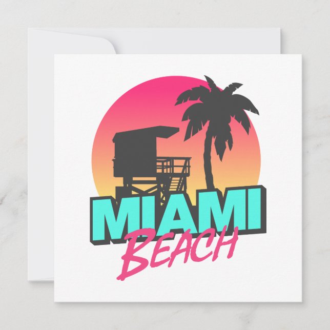 Letras Mínimas Retro da Praia de Miami (Frente)