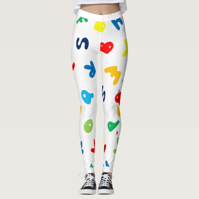 Letras Vílidas, Raspando Leggings Impressão (Frente)