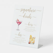 Letreiro de Bebidas com Assinatura Minimalista Mod