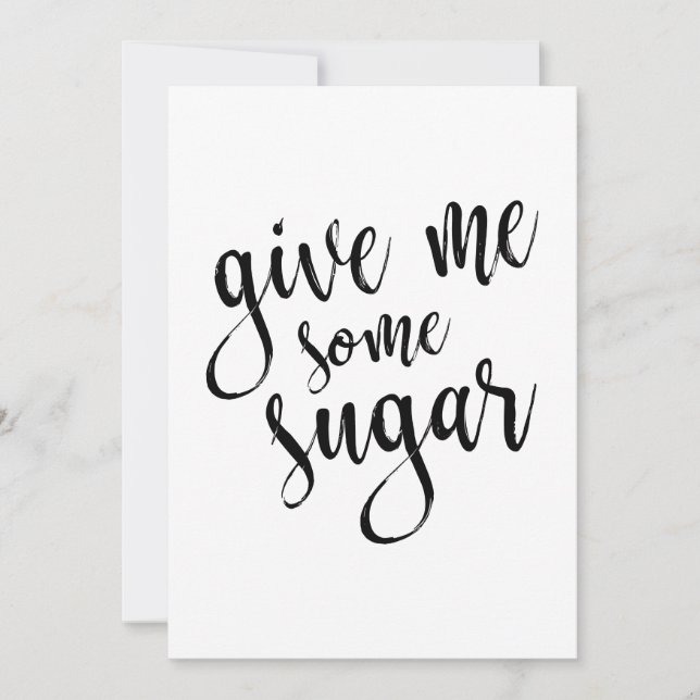 Letreiro de Casamento Gimme Some Sugar Preto 5x7 (Frente)