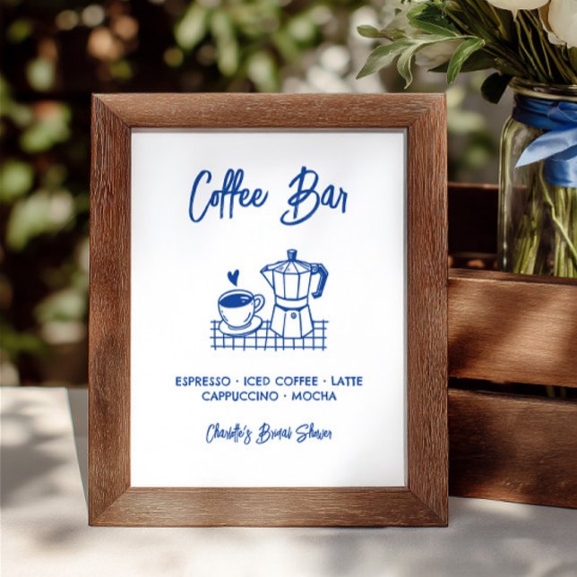 Letreiro de Chá de Panela da Cafeteria Fresh Off T (Fresh Off The Market Coffee Bar Bridal Shower Sign)