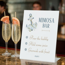 Letreiro de Mesa para Bar de Mimosa para Chá de No