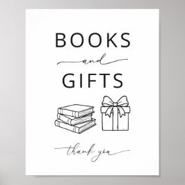 Letreiro de Poster de Livros e Presentes Minimalis
