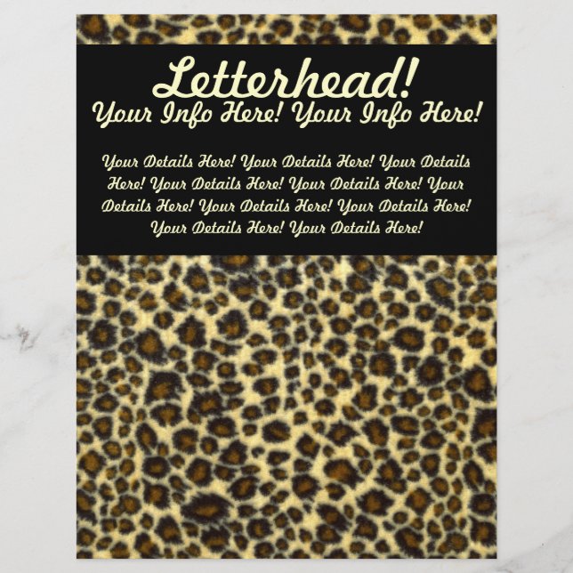 Letreiro Personalizável para Impressão Leopardo (Frente)