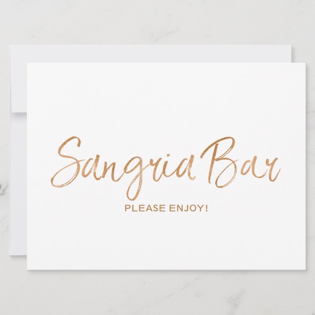 Letreiro "Sangria Bar" Casamento | Rosa Dourado El (Frente)
