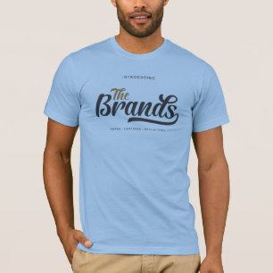 Letreiro “The Brands”. Impresso em uma camiseta su