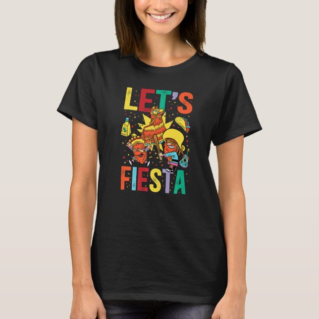Let's Fiesta Cinco De Mayo Camisa Mexicana Hombre  (Frente)