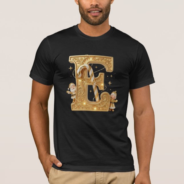Letter E: Royal Gold Luxury T-Shirt (Frente)