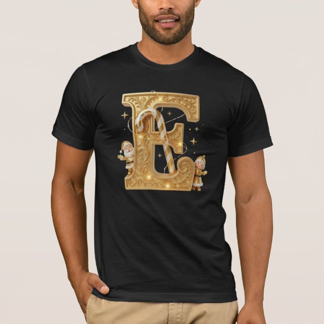 Letter E: Royal Gold Luxury T-Shirt (Frente)