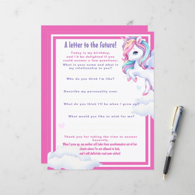 "Letter to the Future" game for a magical birthdау (Frente/Verso In Situ)