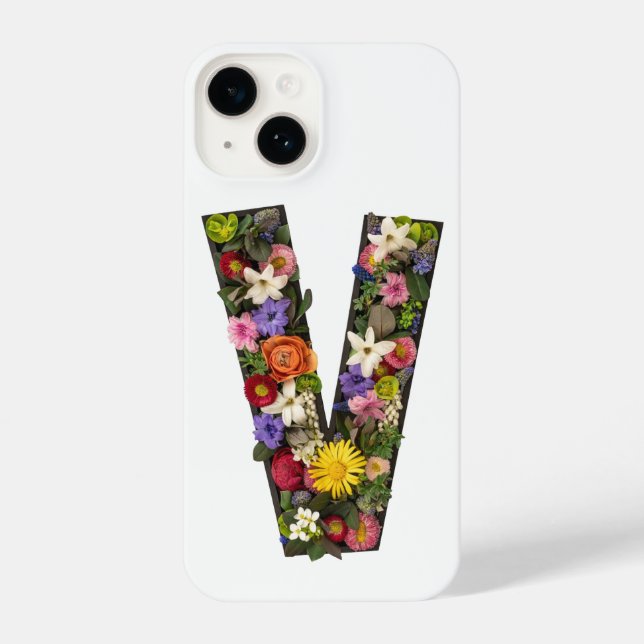 Letter V with Floral Wreath iPhone Case (Verso)