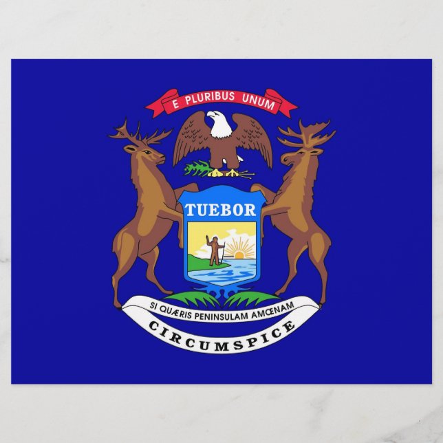 Letterhead com Flag de Michigan, EUA (Frente)