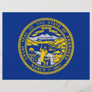 Letterhead com Flag de Nebraska, EUA