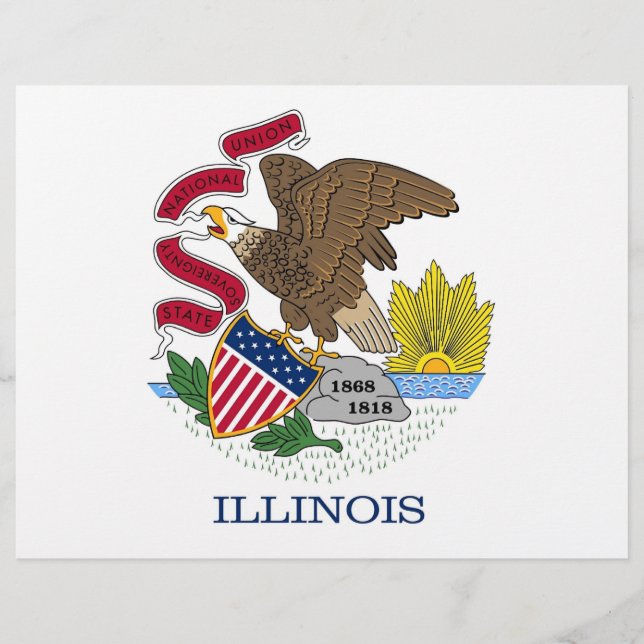 Letterhead com Flag of Illinois, EUA (Frente)