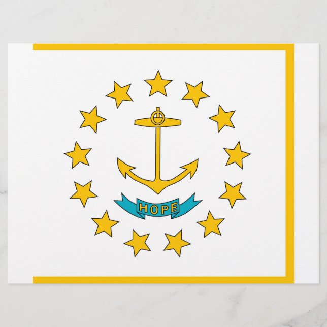 Letterhead com Flag of Rhode Island, EUA (Frente)