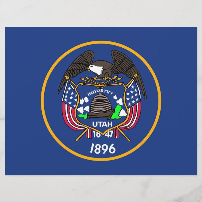 Letterhead com Flag of Utah, EUA (Frente)
