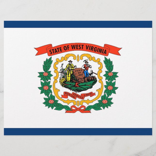 Letterhead com Flag of West Virginia, EUA (Frente)