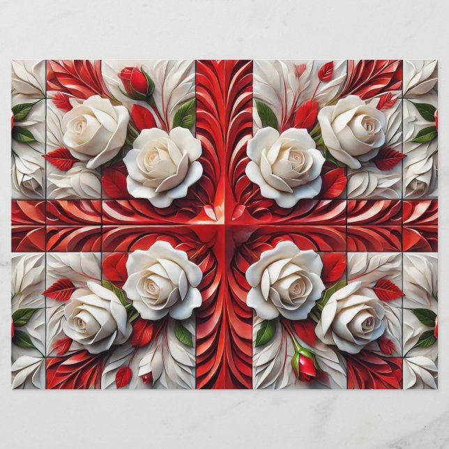 Letterhead com Rosa inglês (Frente)