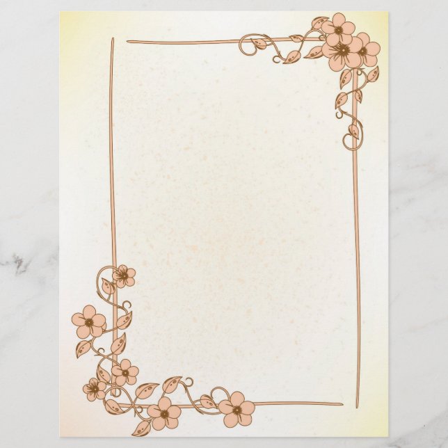 Letterhead de Casamento Floral (Frente)