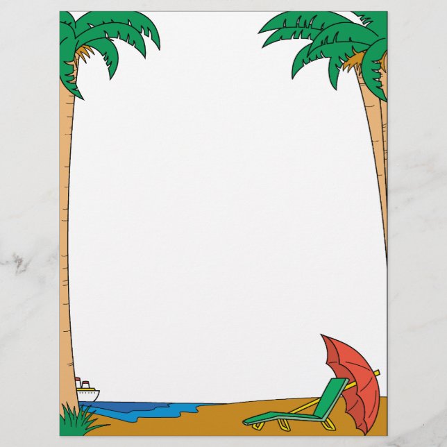 Letterhead de férias de praia tropical (Frente)