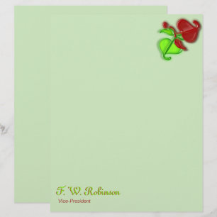 Letterhead - Duas Folhas 3D com Nome