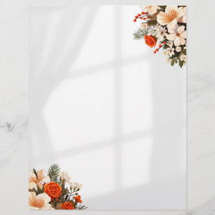 letterhead, papel timbrado floral
