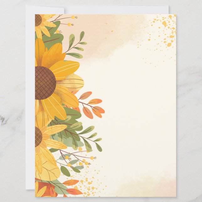 letterhead,Papel timbrado floral (Frente)