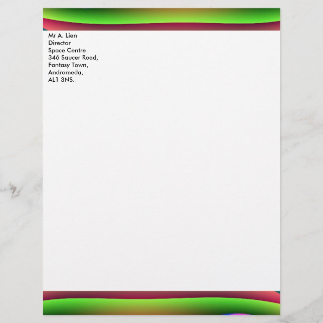 Letterhead Personalizável do Espaçamento de aliení (Frente)