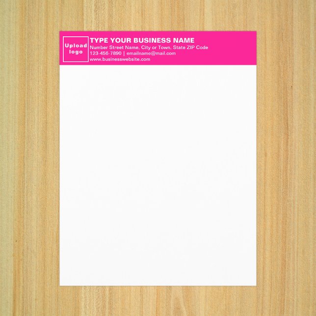 Letterhead rosa para empresas em folha de papel (Business pink letterhead on paper sheet.)
