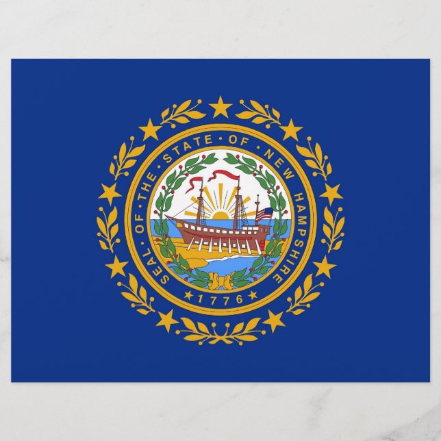 Letterhead with Flag of New Hampshire, EUA (Frente)