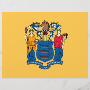 Letterhead with Flag of New Jersey, EUA