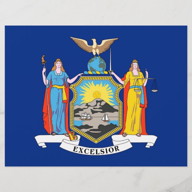 Letterhead with Flag of New York, EUA (Frente)