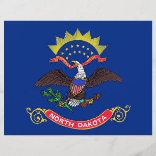Letterhead with Flag of North Dakota, EUA