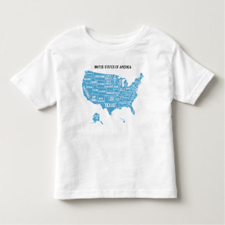 Letterpress USA Map T-Shirt