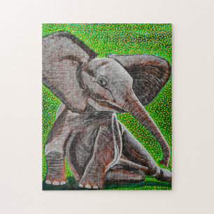 Levantando o quebra-cabeça do elefante do bebê