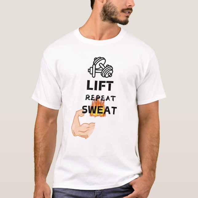 Levante, repita, suor - T-shirt de Malhação motiva (Frente)